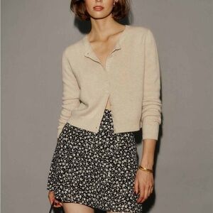 Reformation Flounce Mini Skirt in Black Floral